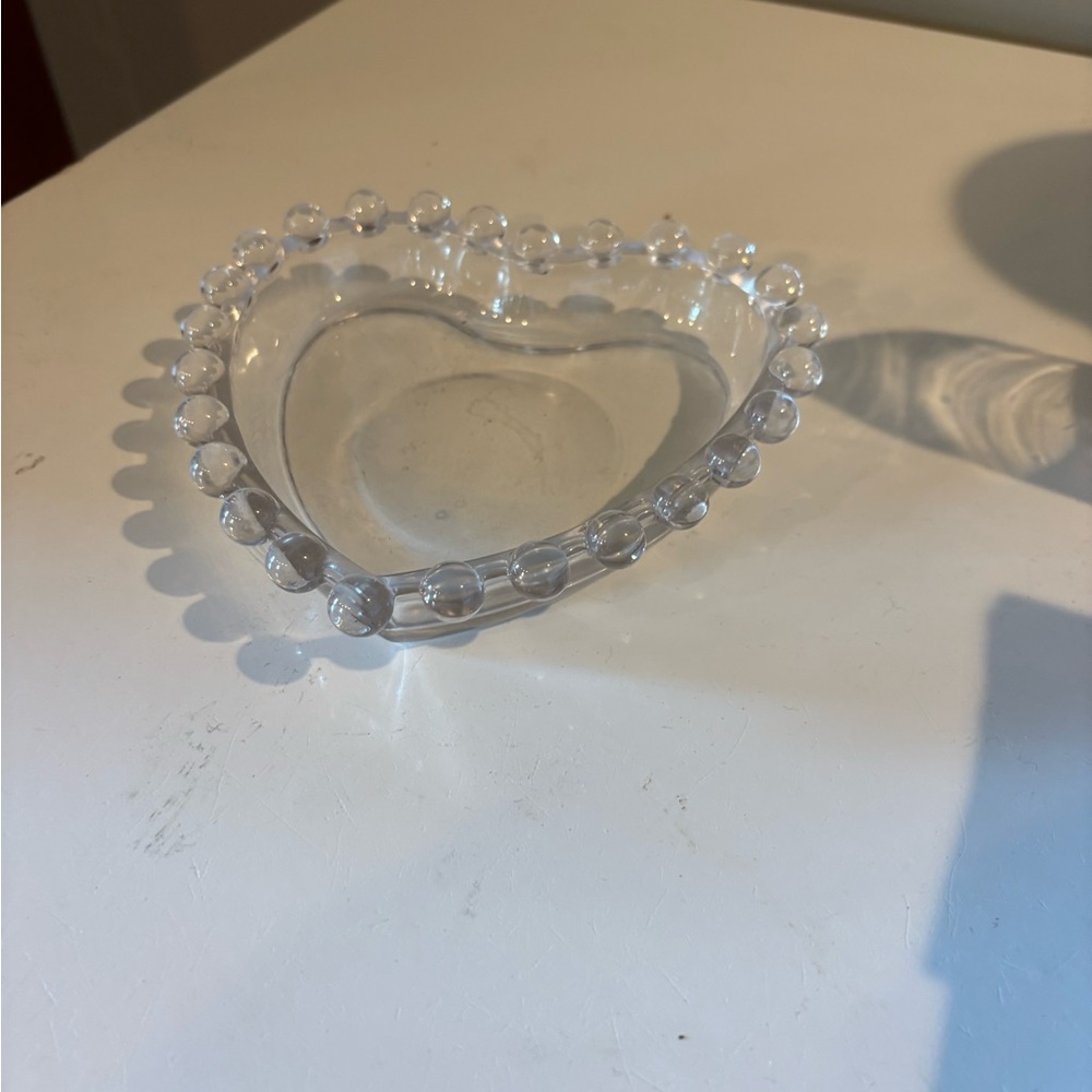 Clear Heart-Shaped Glass Dish